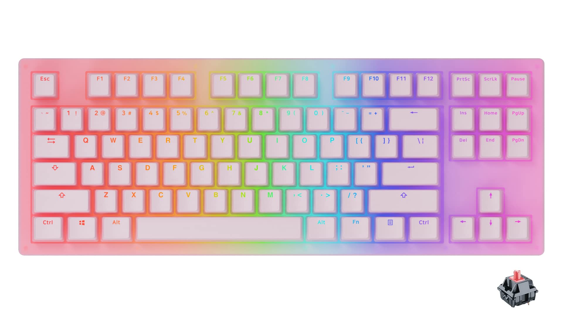 Akko 3087 Sakura Jelly Mechanical Keyboard with Cherry Red