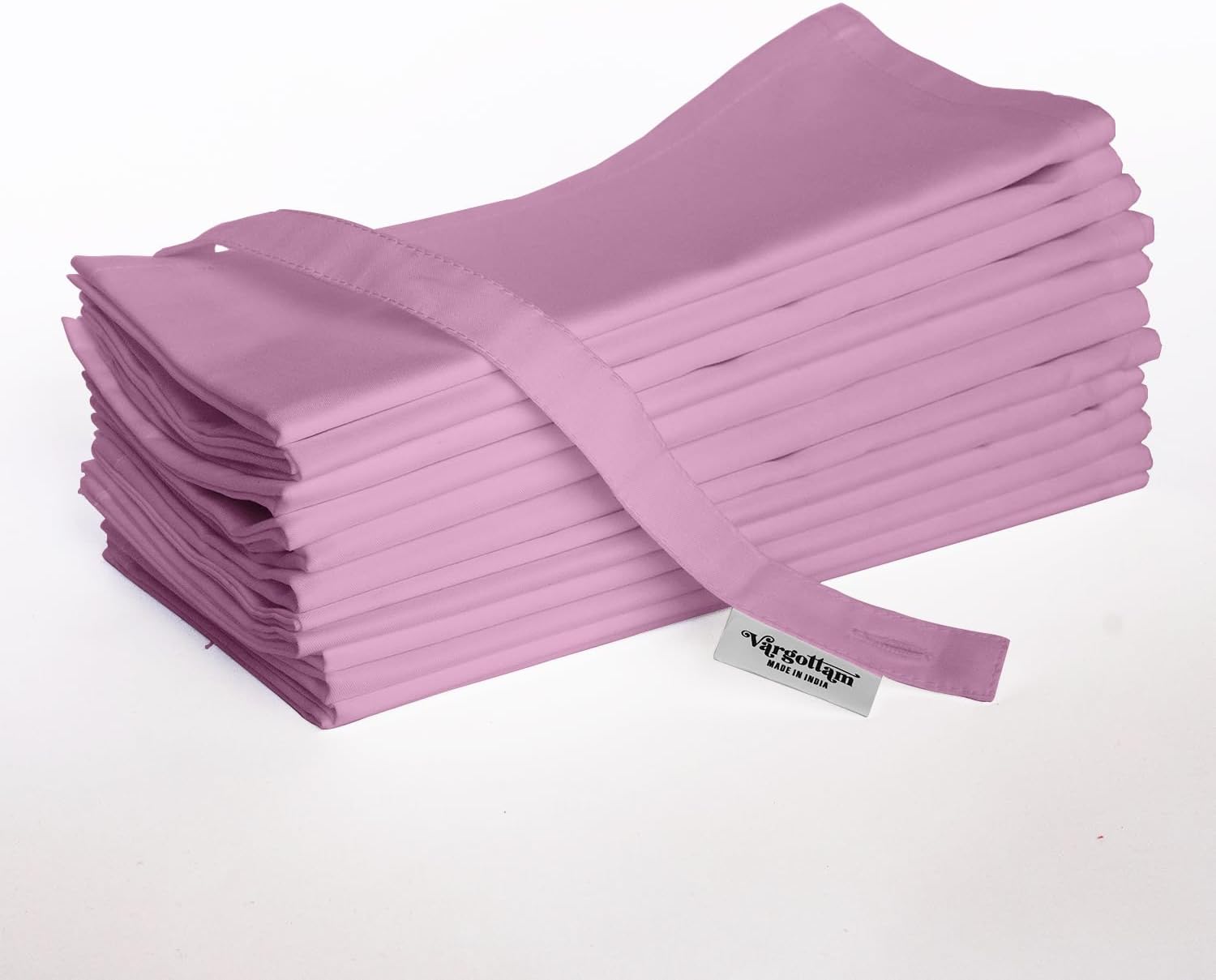 Premium Cotton Twill Napkins - Set of 12, 20-Inch, Pink Solid Color, Durable & Absorbent Cloth Napkins for Dining, Parties, and Home Decor - Machine Washable