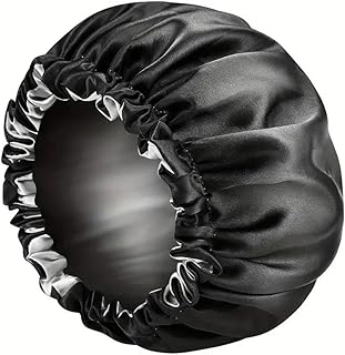 غطاء نوم من الساتان المزدوج الجانب، أسود وأبيض، تصميم أنيق