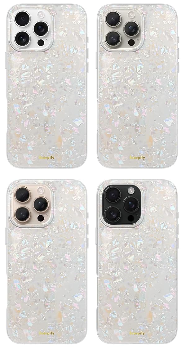 SCORPIFY for iPhone 16 Pro Max Case [Compatible with MagSafe] with Colorful Pearl Iridescent Design, Cute Clear Magnetic Phone Cover for Women Girls and Men, Bumper with Mother of Pearl Shell Pattern by SCORPIFY - Used condition - Image 3