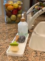 Vista 8 de Happitasa - Bandeja organizadora de silicona para lavaplatos, soporte de esponja y protector de encimera Jabonera y bandeja dispensadora para baño