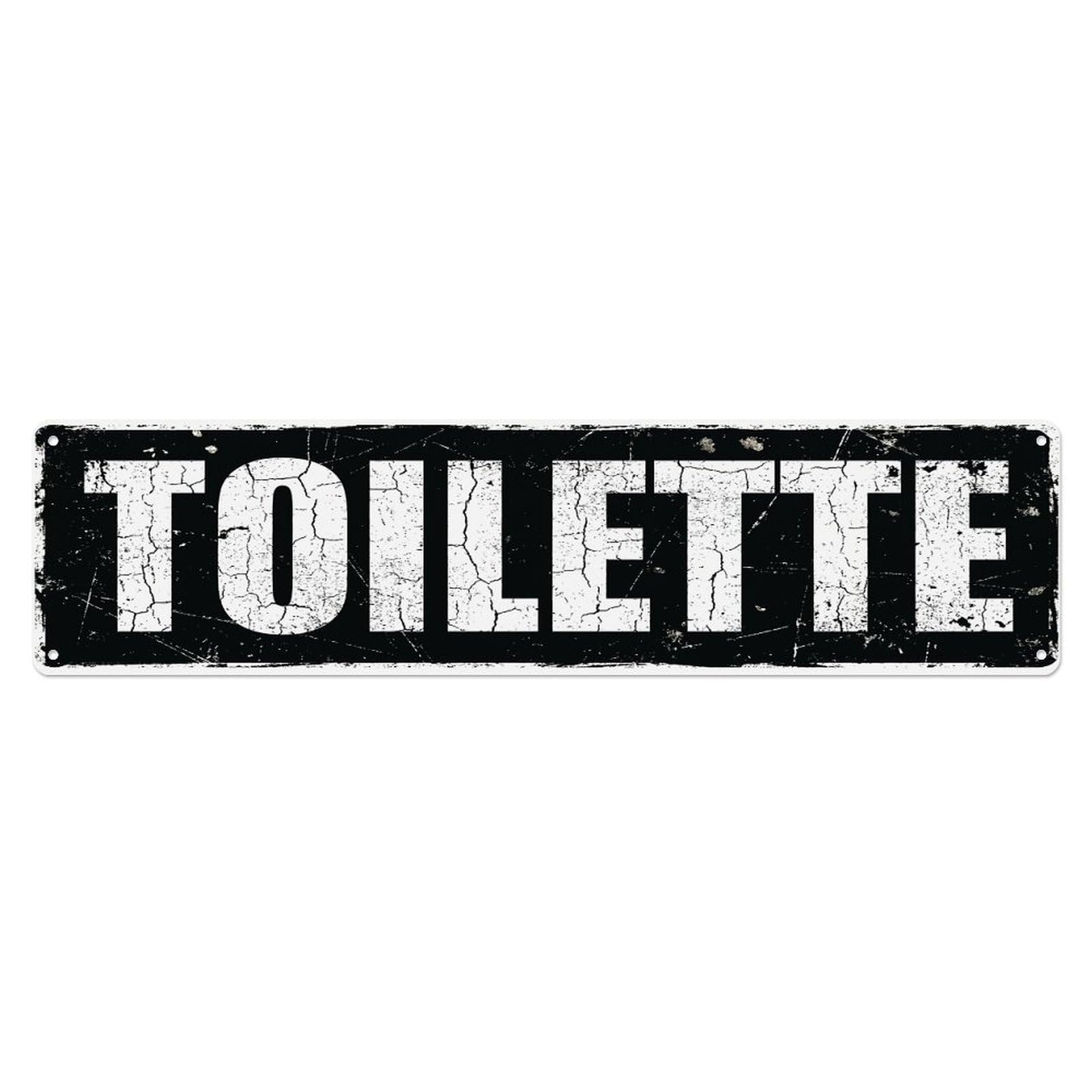 Distressed Bold Cafe Washroom Toilet(WC) Door Metal Tin Sign Plaque Wall Decor for Cafe, Club Bar, Office, Home Garden Metal Poster 4x16Inch