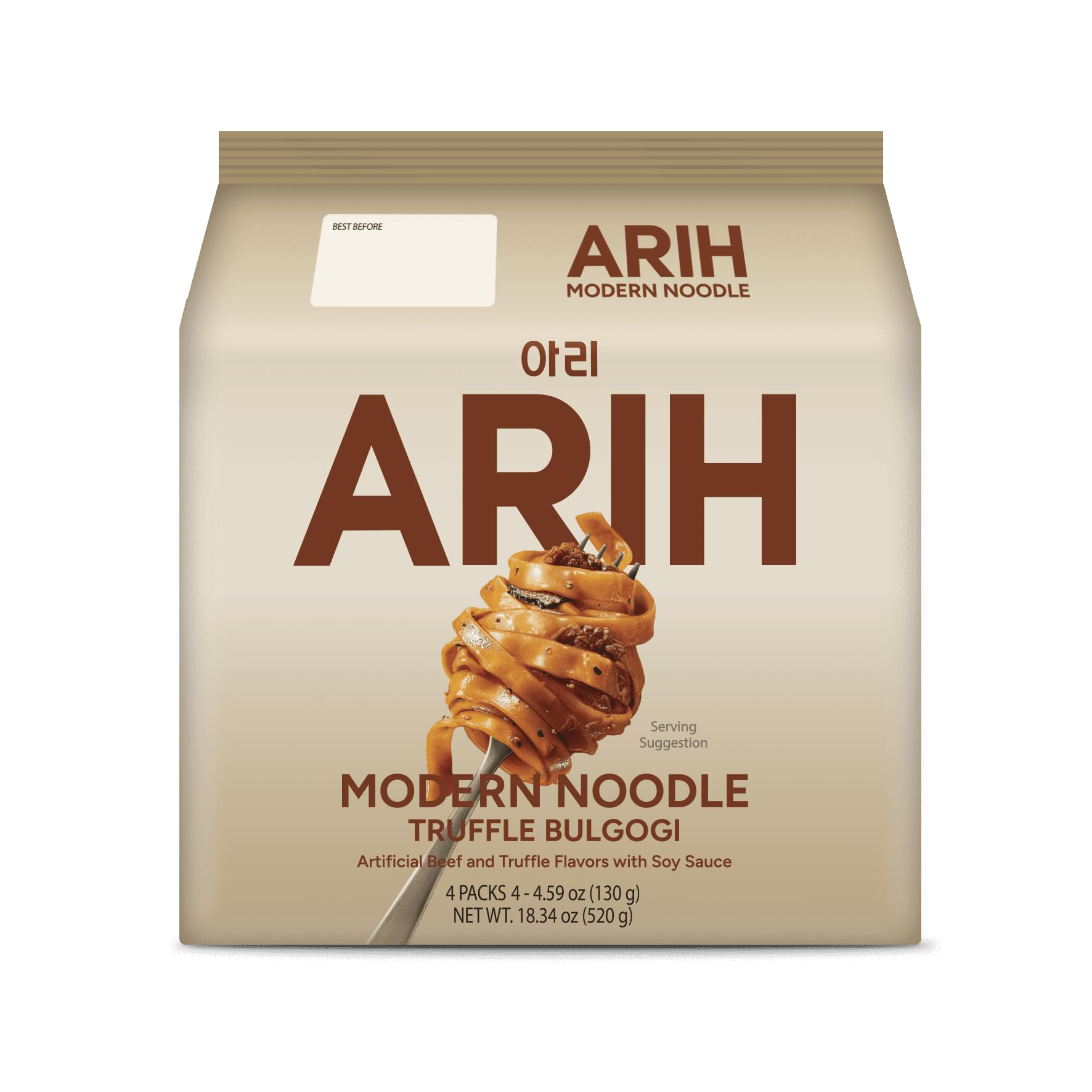 ARIH Noodles Western-Korean Fusion Soup-Less Noodles, 4 Pack (Truffle Bulgogi)