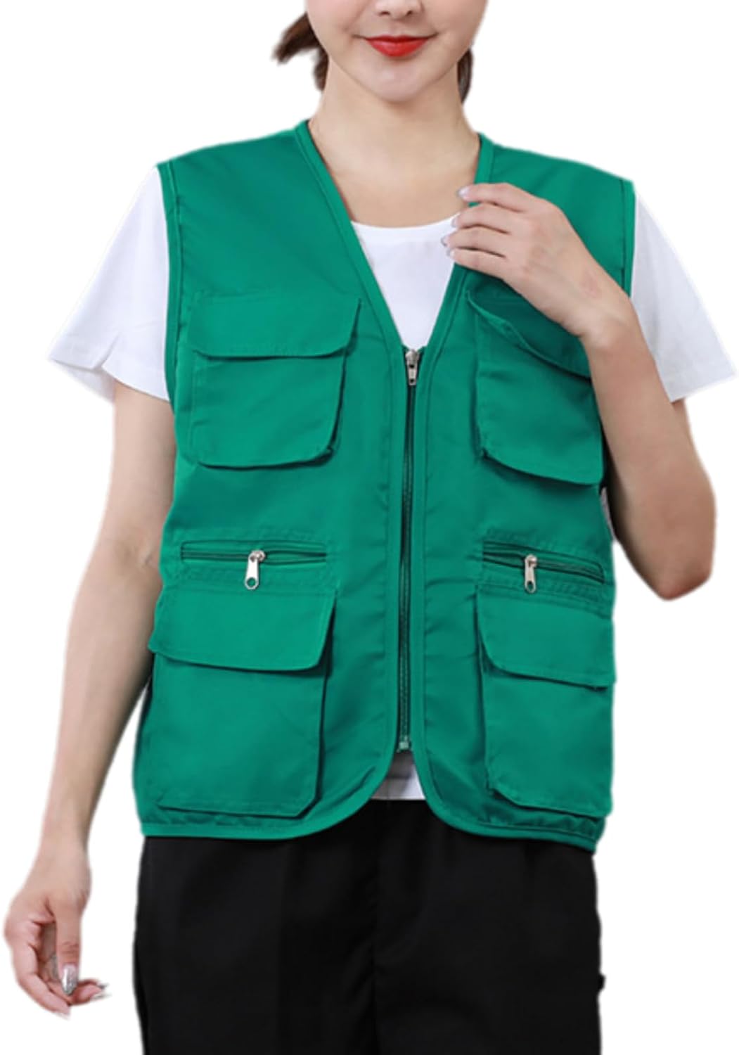 Women'S Fishing Vest Multi-Pocket Design Vest Functional Vest Fashion Tooling Vest Lightweight And Versatile