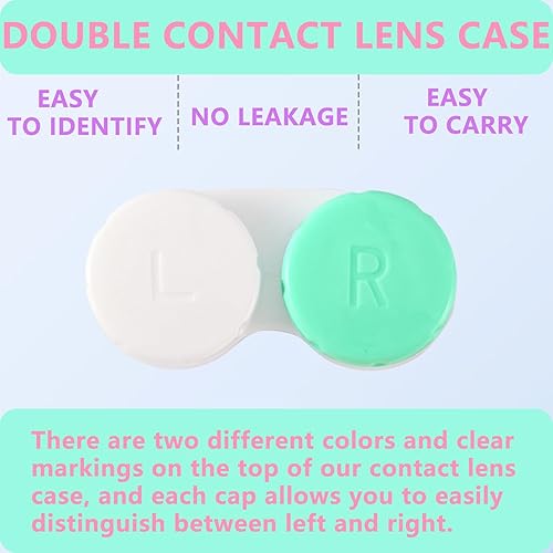 Miniatura 3 de Estuche colorido para lentes de contacto de 12 piezas, kit de inmersión, embalaje a prueba de fugas, adecuado para mini estuche al aire libre con