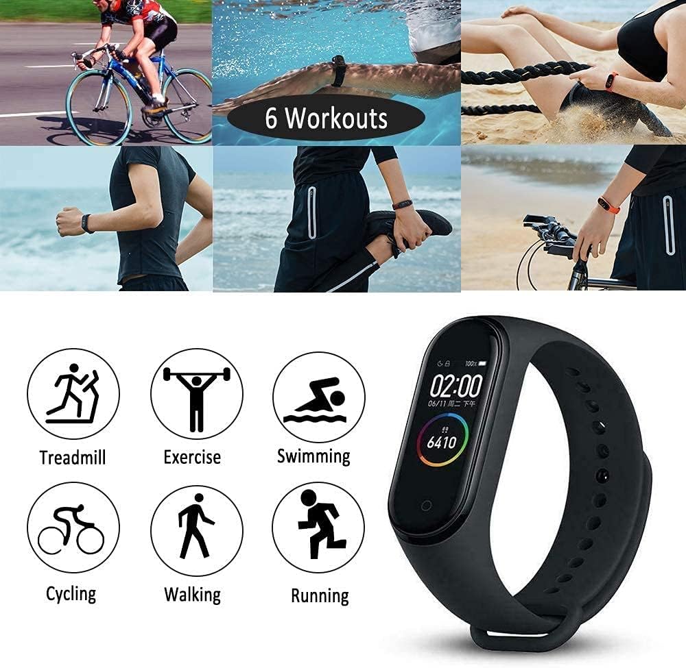 Fitness Tracker,Smart Band Bracelet M4 Health and Sports Smart Watch Fitness Activity Tracker Waterproof Watch with Heart Rate and Blood Pressure Monitor, Sleep Monitor,Step Counter, Calorie Counter : Sports & Outdoors