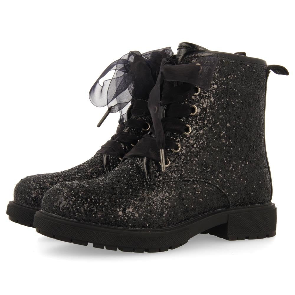 GIOSEPPO Girl's surany Oxford Boot, Black/White, 1.5 UK