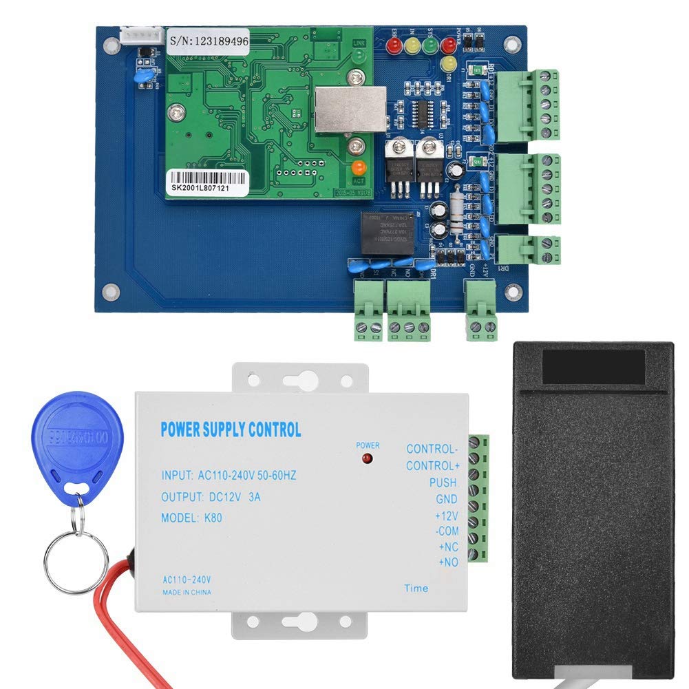 Sonew Gache Electrique Portillon, Contrôle D'accès de Porte Kit De Réseau /IP avec Carte Complète Lecteur de Carte Étanche