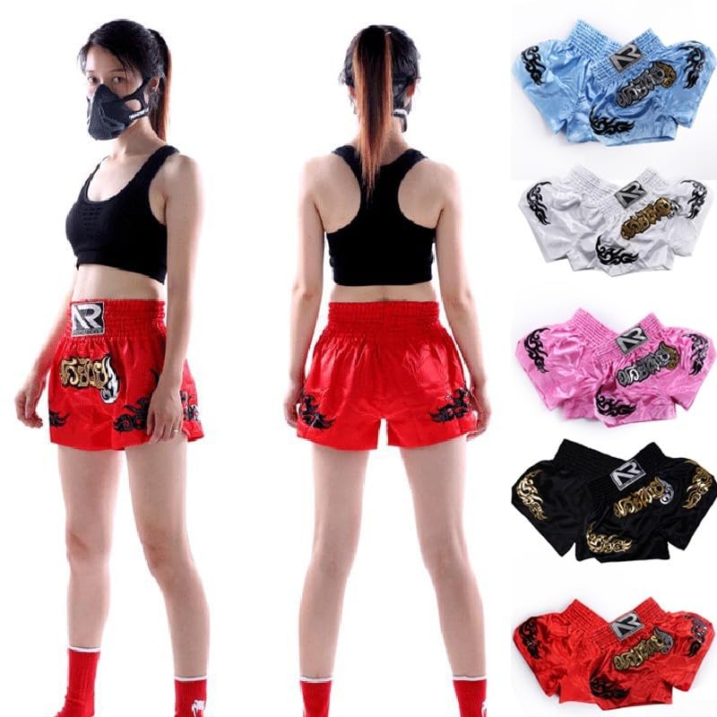 Pantaloncini da allenamento da kick boxing per donne e bambini, design leggero e confortevole (L azzurro)