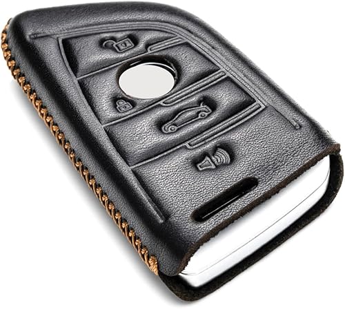 Miniatura 3 de Vitodeco Funda de cuero Smar para llavero compatible con BMW 2, 3, 5, 6, 7 M Series, X1, X3, X4, X5, X6, X7 2014-2022