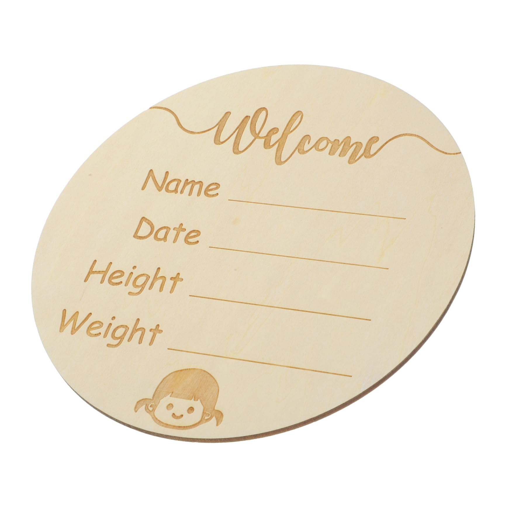 Toddmomy Round Wooden Name Sign Meaningful Birth Announcement Sign for Newborns Prop for Photography and Nursery Decor