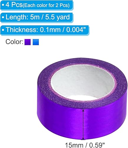 Miniatura 2 de PATIKIL Cinta adhesiva metálica Washi de 0.591 in x 16.4 ft, 4 unidades de papel de arte para espejo, autoadhesivas, para bricolaje, manualidades,