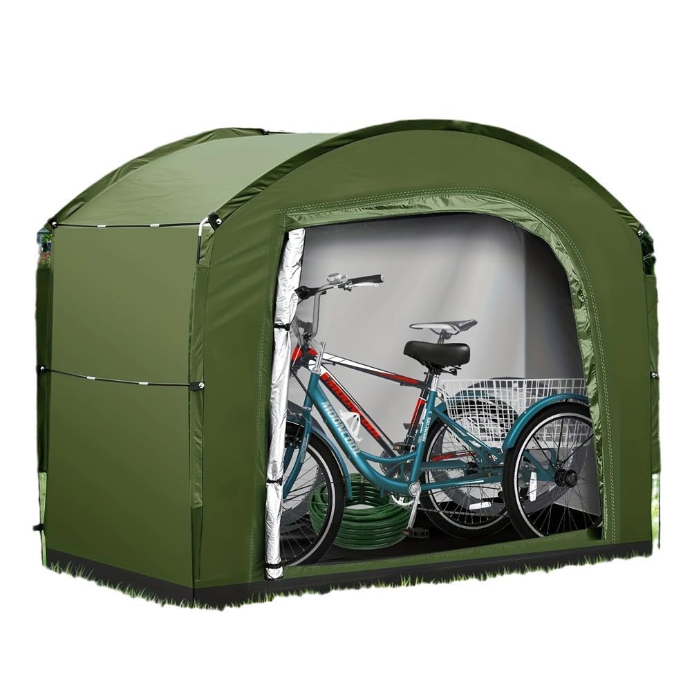 Garvee Abri Extérieur de Stockage pour 4 à 5 Vélos ou Motos, Vert
