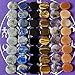 Worry Stone Thumb Stones Polished Natural Crystal Oval Small Pocket Gem Labradorite Lapis Lazuli Obsidian Tiger's Eye Aventurine Amethyst (6pcs Flat Small A)