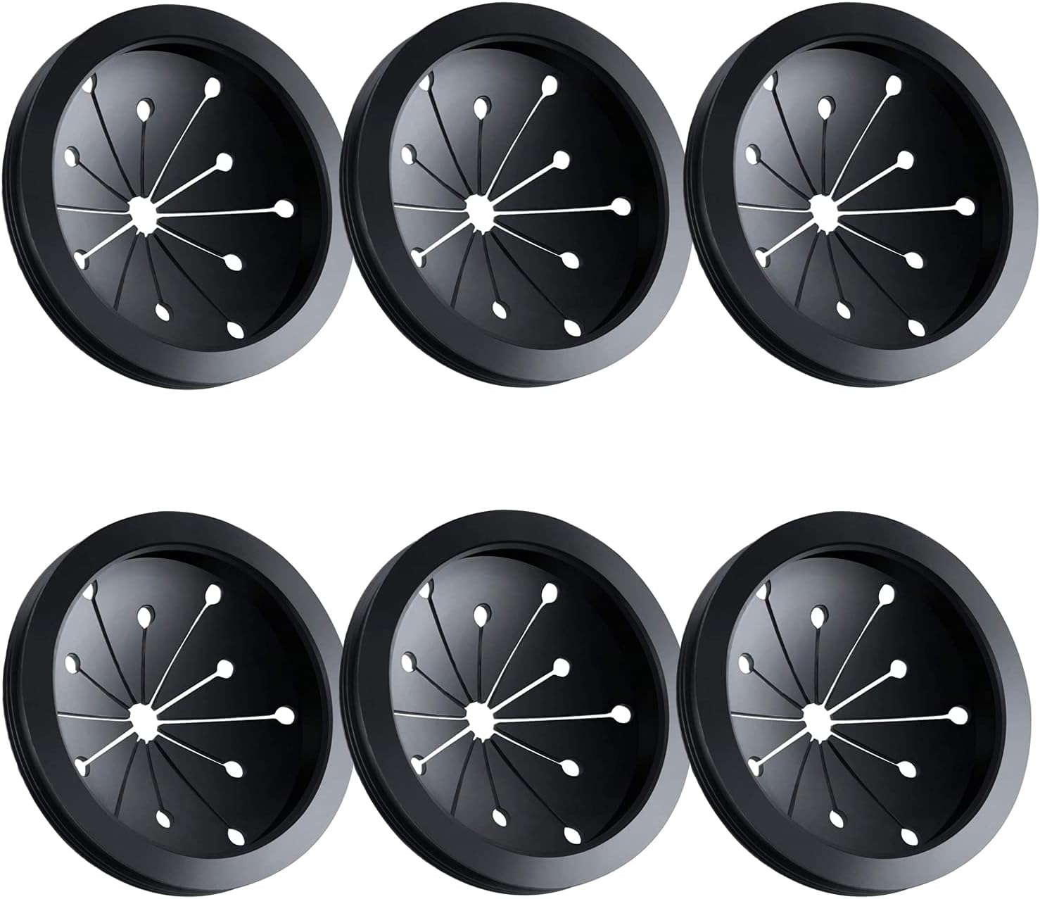 Canomo Disposal Splash Guard Sink Baffle Stopper Waste Food Disposal Part Fits for Whirlaway, Waste King, Sinkmaster and GE Models, 3-1/8 Inch, Black(6 Pack)