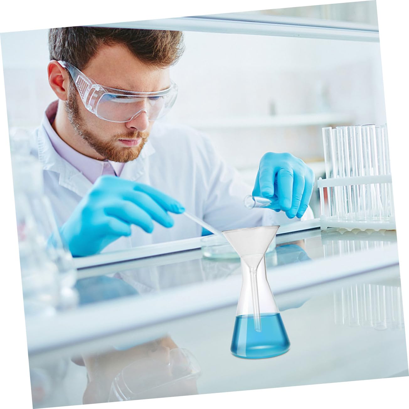Ipetboom 3 Pezzi Imbuto in Vetro da Laboratorio Bocca da Imbuti Scientifici per Filtraggio e Versamento Preciso Liquidi Trasparente e Resistente