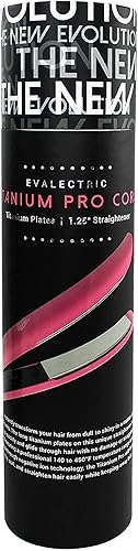 Miniatura 7 de Evalectric Pro Titanium Plancha plana  Plancha de peinado con placas de 1.25 pulgadas  Tecnología de iones negativos para un cabello sano  Plancha