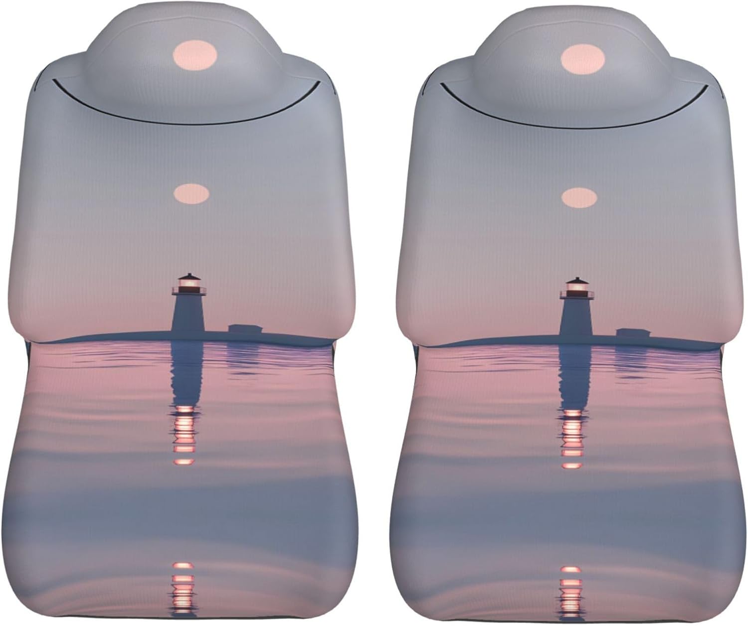 Universal Minimalist Lighthouse Printed car seat Covers are Suitable for Most Seats in Trucks, Vans, and Other Similar Vehicles.