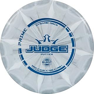 Dynamic Discs Prime Burst Judge Disc Golf Putter, Men and Women Frisbee Golf Putter, 170g Plus, Beaded Throwing Frisbee Golf Putter, Stable Disc Golf Flight, Stamp Color Will Vary, Gray