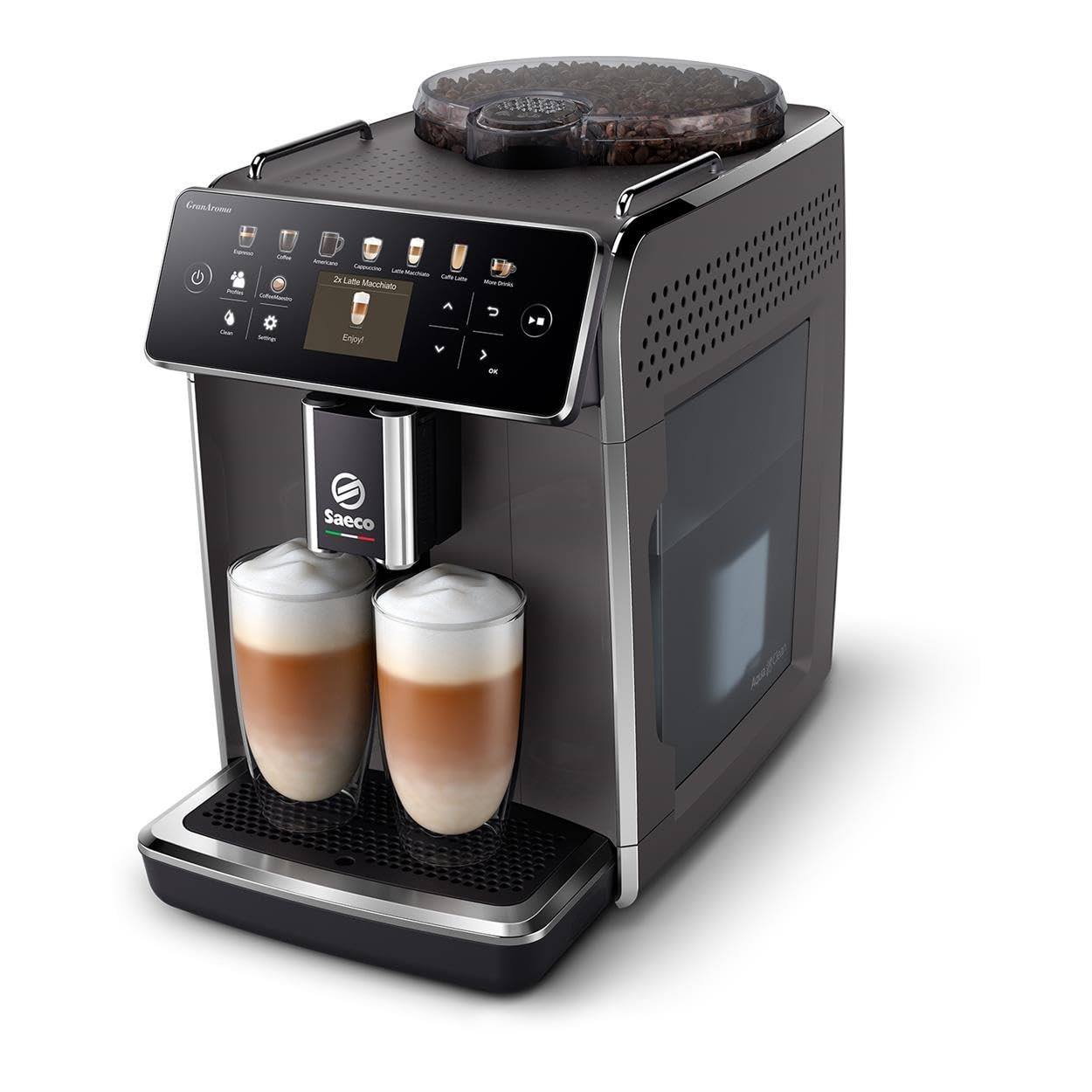 Saeco GranAroma Kaffeevollautomat 14 Kaffeespezialitäten Farbdisplay 4 Benutzerprofile Keramikmahlwerk 1500 Watt SM6580/10
