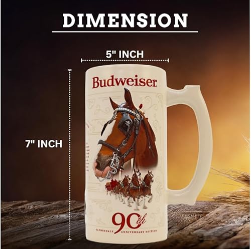 Miniatura 7 de Budweiser 2023 90th Anniversary Limited Edition Collectors SERIES #44 Clydesdale Holiday Stein  Taza de cerveza de cerámica  Regalo de Navidad para