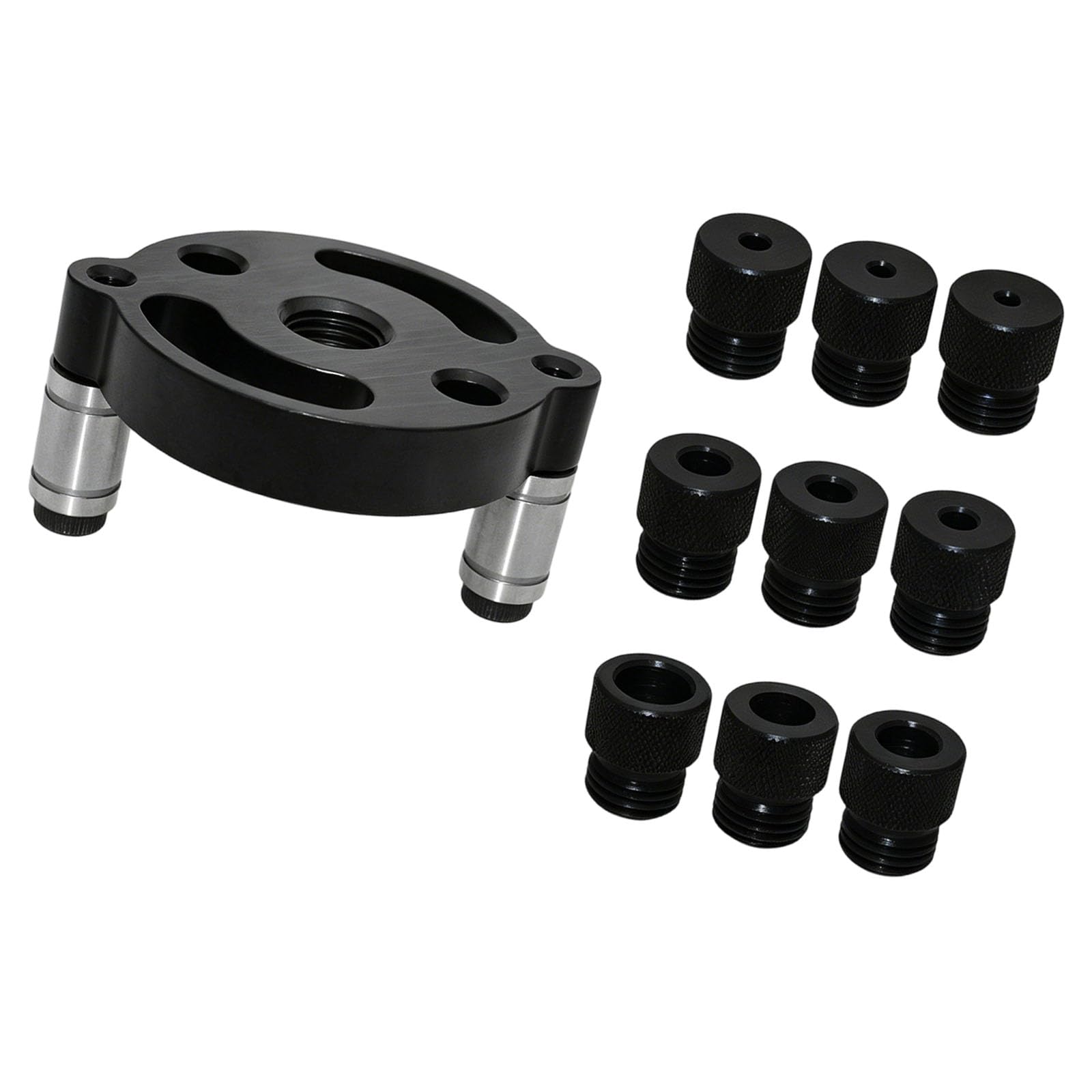 Mekalero 10Pcs Black Wood Drill Locator Jig For Dowel Joint Drilling With Centering Guide Bushings For Repair Work And Wood Projects Woodworking Dowel Jig Drill Guide Doweling Joinery Locator Board Alignment Furniture