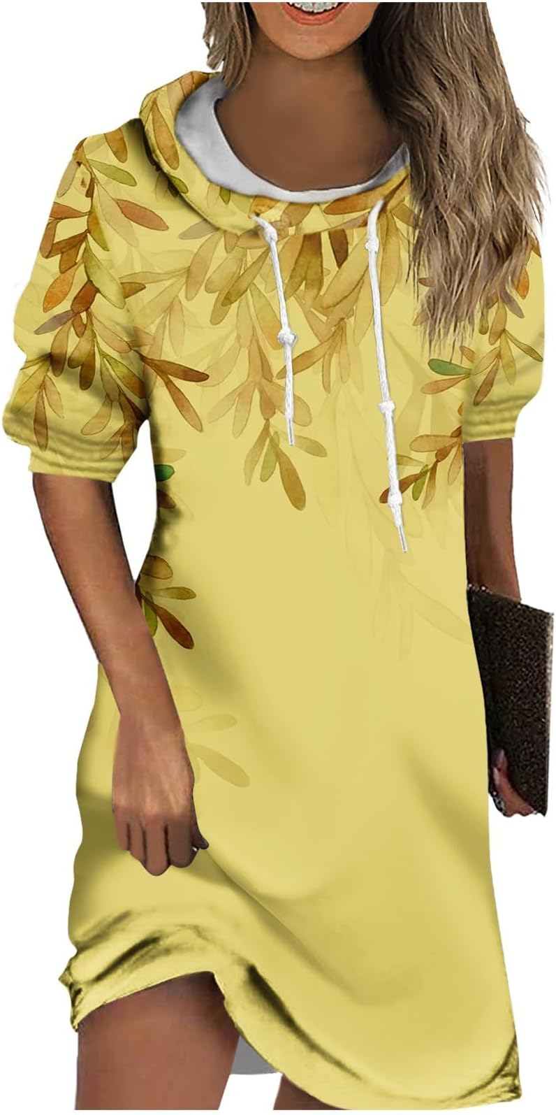 Women's Dresses Wedding Guest Dress Hoodie Sweatshirt Dresses Fall Retro Printing Pullover Sweater Outfits, S-3XL