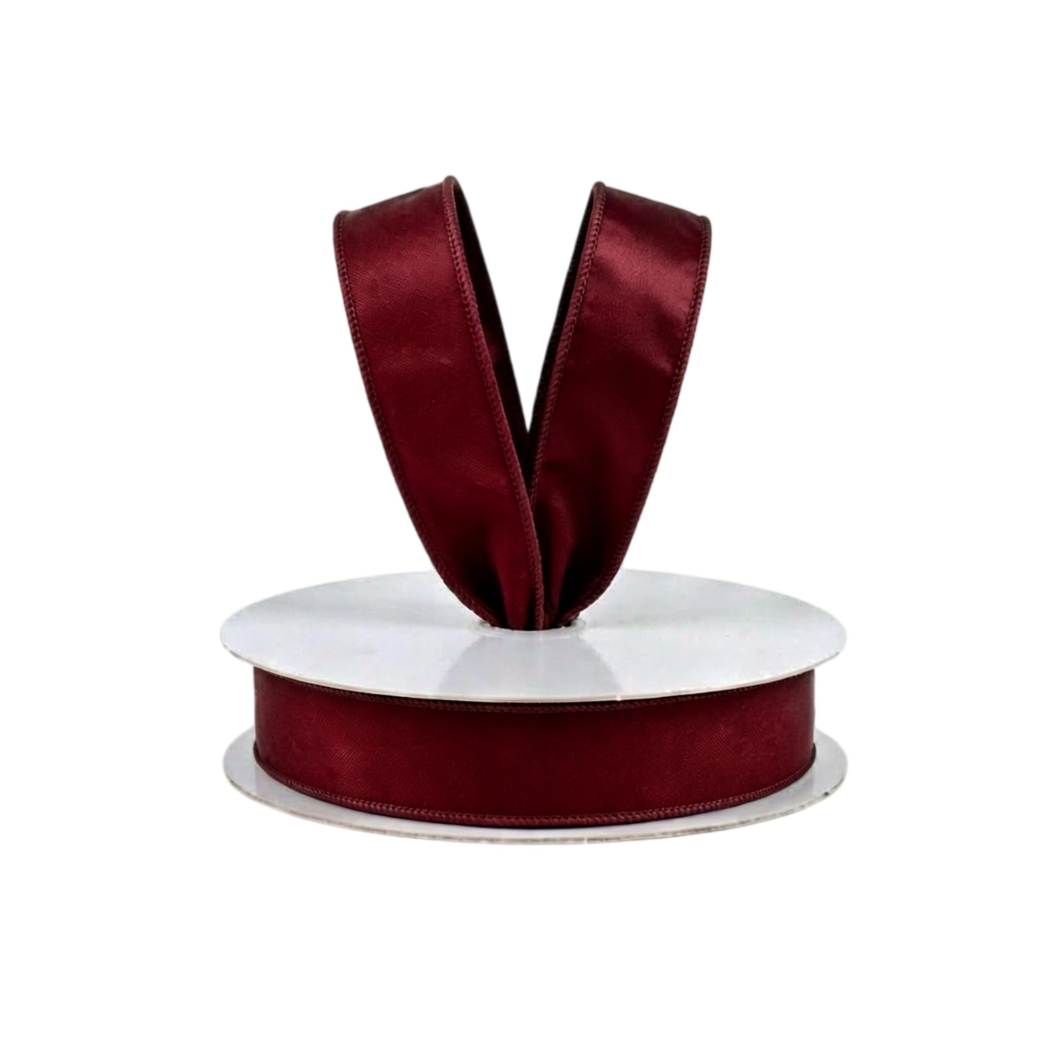 Meseey 1 Inch Burgundy Velvet with Satin Wired Ribbon 10 Yards โ image 1