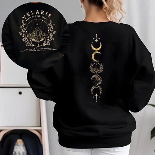 Vista 5 de SPYRAMID Velaris City of Starlight - Sudadera The Night Court, suéter ACOTAR de Velaris, sudadera de 2 caras