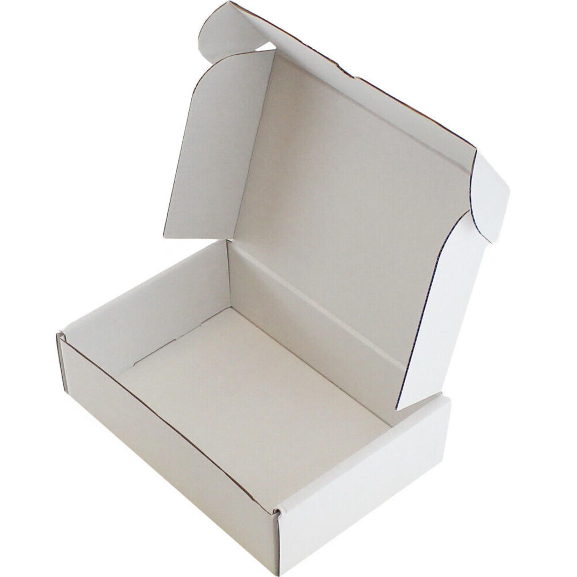 MEG4TEC 50 Pack Shipping Coloured Boxes - Corrugated Cardboard Small Parcel Box for Posting Packing Mailing (12 x 9 x 4 Inch (30cm x 22.5cm x 10cm), White)