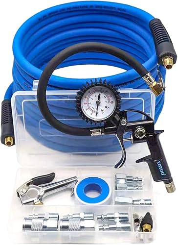 YOTOO Kit de accesorios para compresor de aire, kit de herramientas de accesorios de aire NPT de 20 piezas de 1/4 de pulgada, kit de manguera