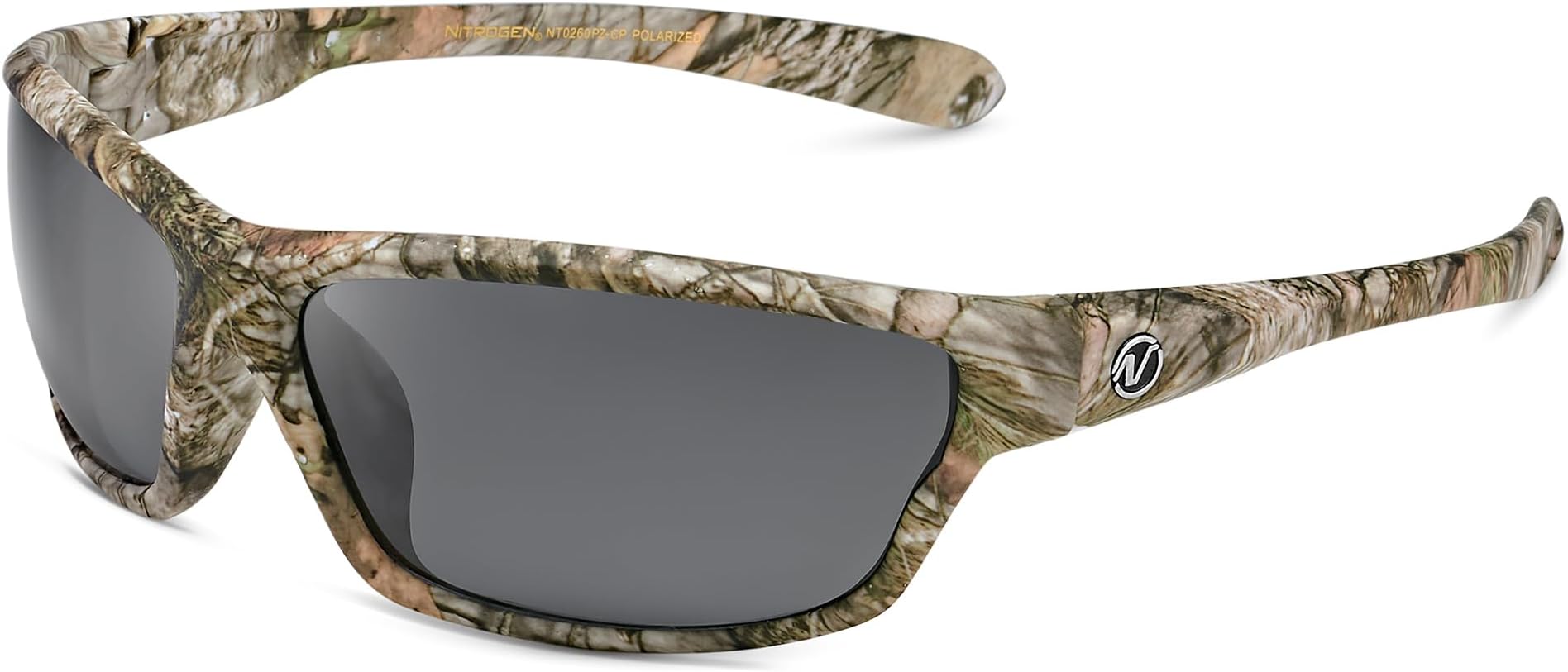Nitrogen Polarised Sports Sunglasses for Men and Women, UV400, Driving, Fishing, Running, Cycling, Sunglasses, Matte Camo, Smoke, One Size, Matte Camo | Smoke, One Size