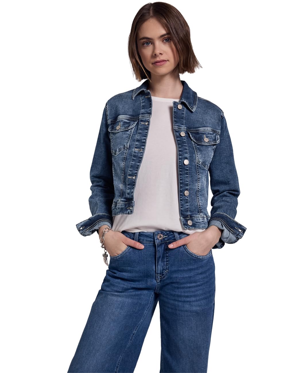Street One Studio Damen Cropped Jeansjacke