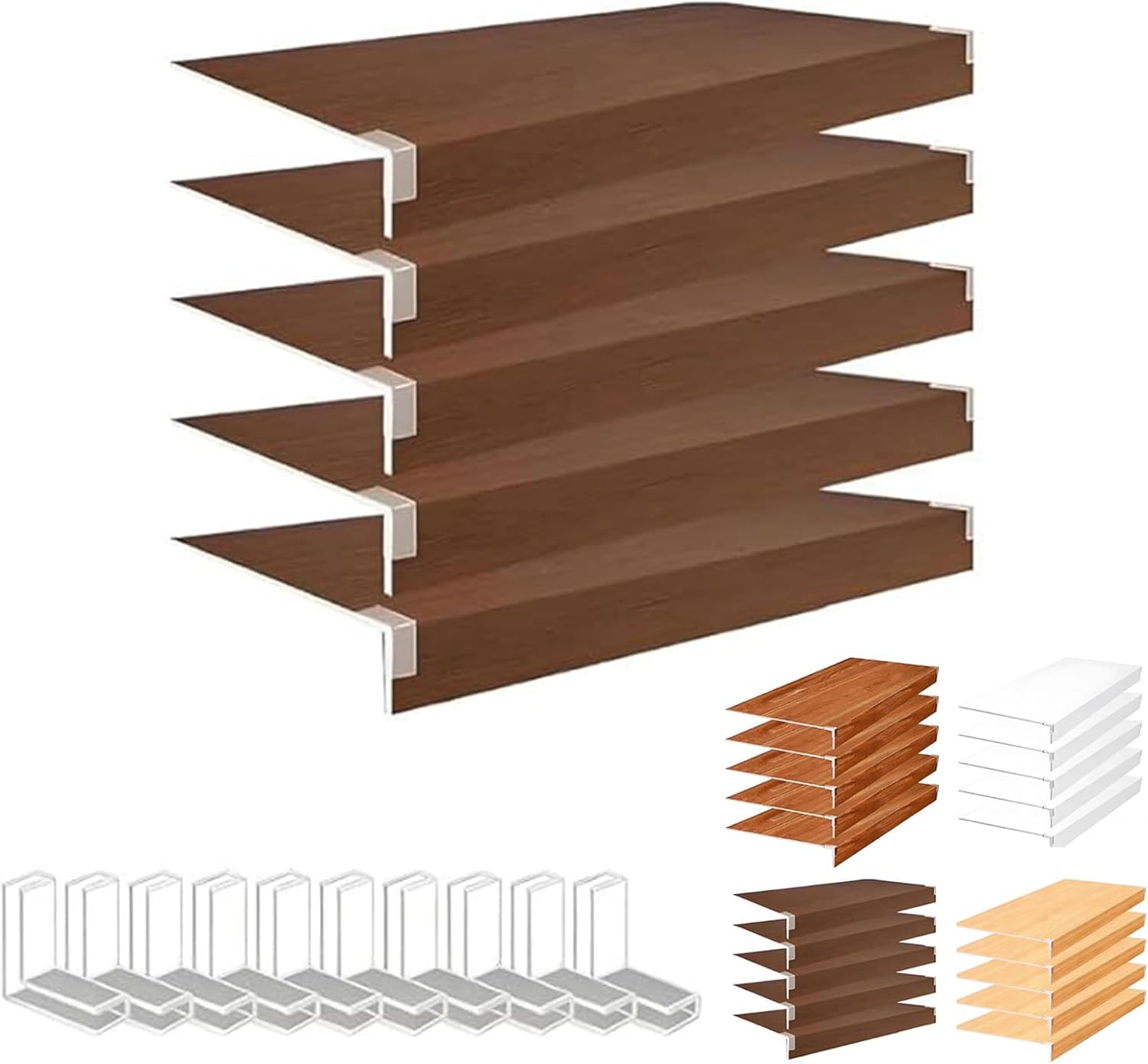 Wire Rack Shelf Covers 30x10x2in Custom Size/Quantity/Color PVC Wire Rack Cover,Removable Closet Decoration Shelf Liners (Not Wood) for Kitchen Bathroom Office Shelving,durably Shelves Walnut Color