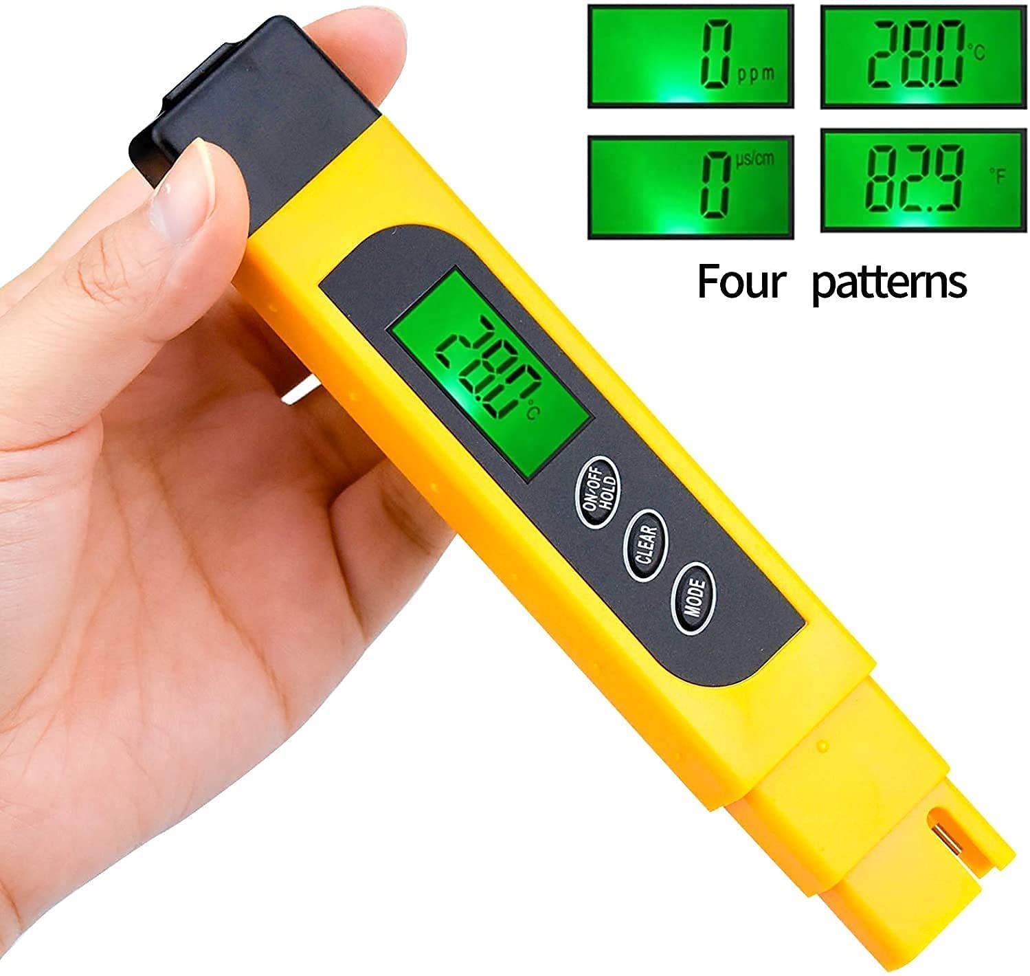 Medidor de prueba de calidad de agua precisa, calidad de agua portátil TDS EC & Medidor de pureza del medidor de temperatura TEMP PPM Termómetro de prueba Detector de calidad de agua práctica