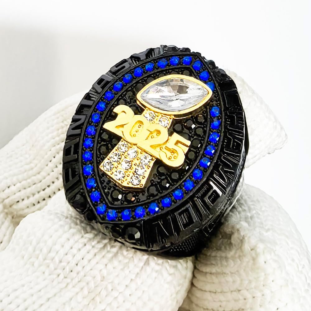 2025 Fantasy Football Championship Ring Heavy FFL Champion Trophy Ring Award Trophy for Fantasy Football League Winner