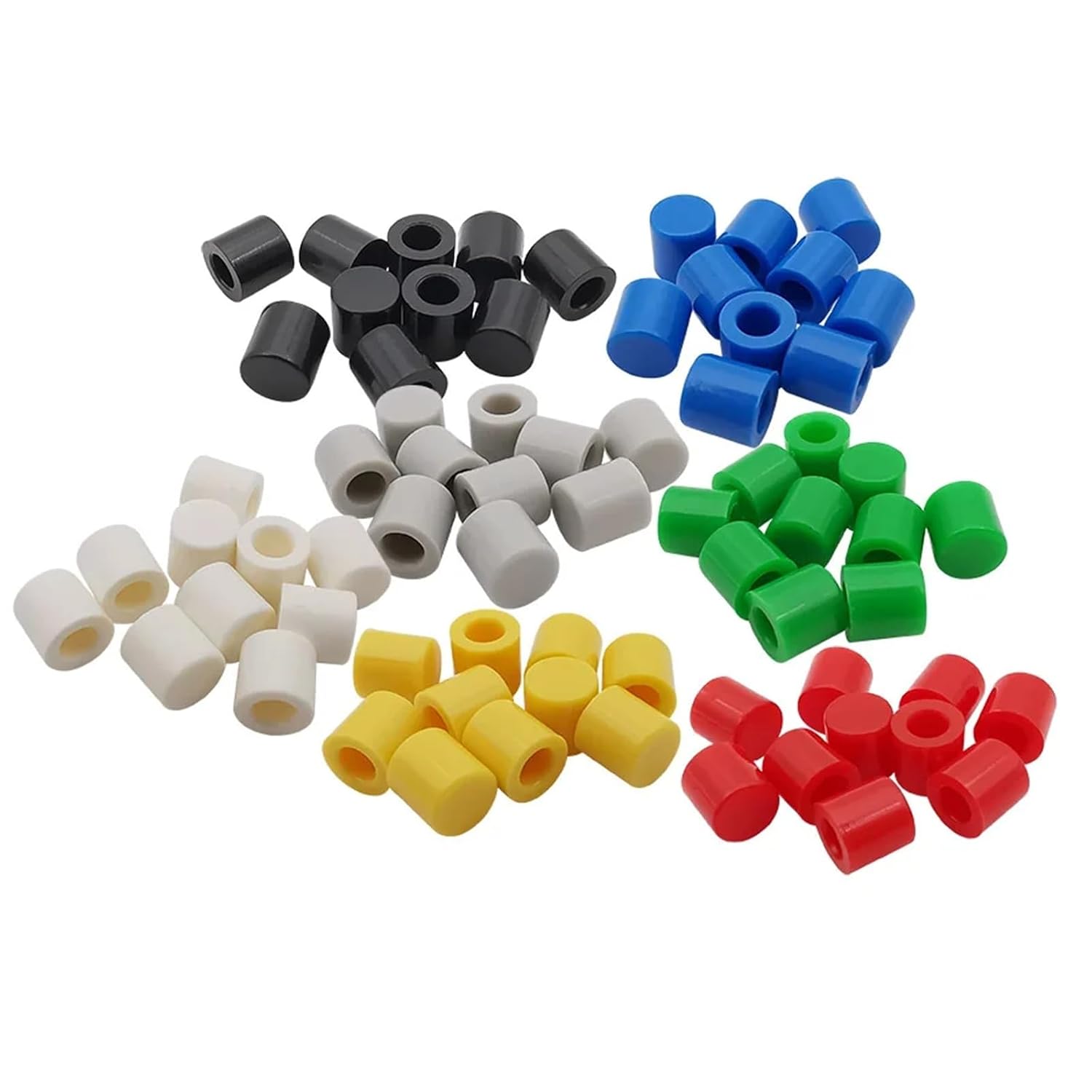 7 Color A56 Switch Button Caps 6 * 6mm Cylindrical Tactile Push Hat Lid Cover Green Black White Blue Grey 10Pcs(10Pcs White)