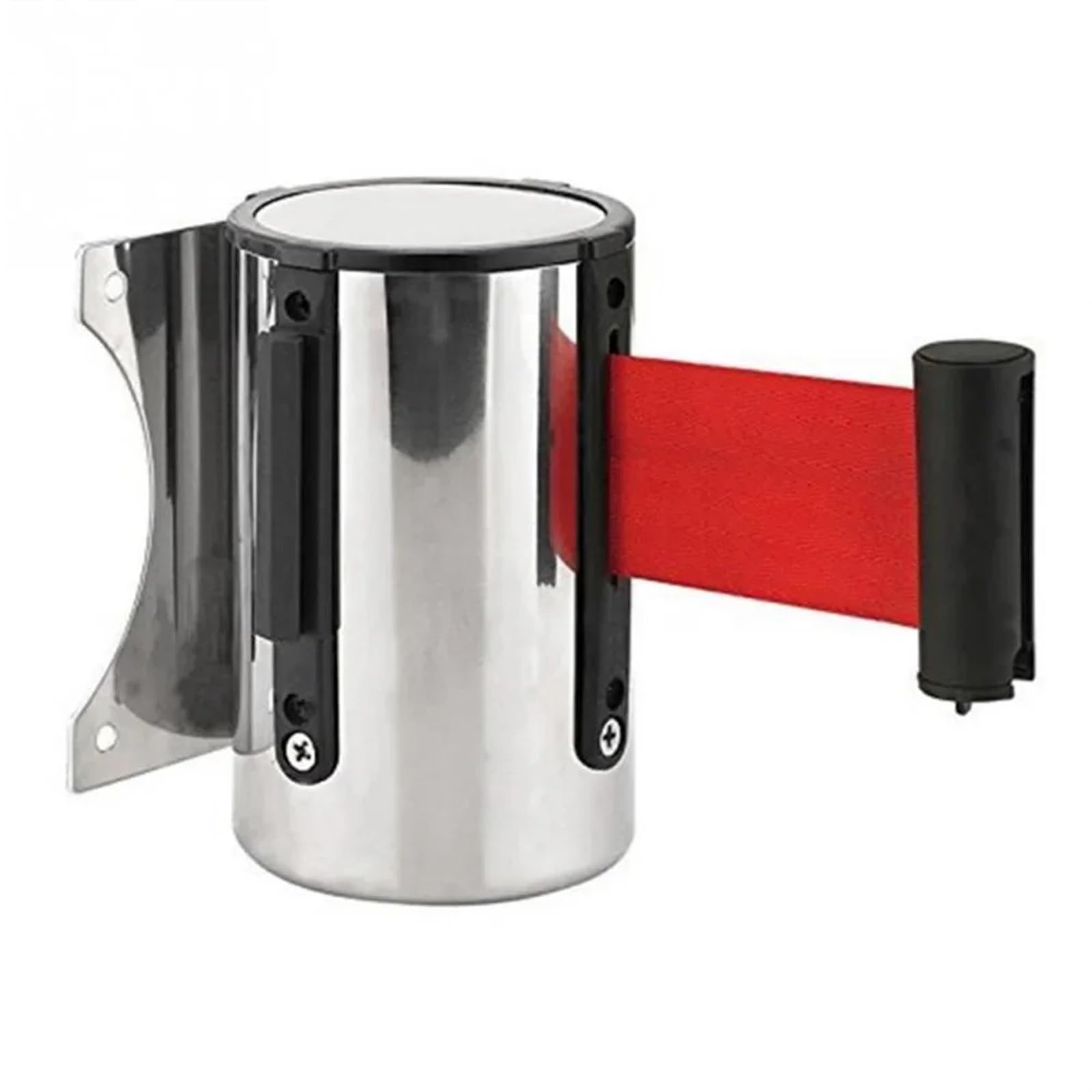 Cola de puntal inoxidable cinta retráctil 4 piezas Para Multitud | Barrera de montaje en pared Control de multitudes retráctil 2 m, cinta de 3,0 metros(Red-3.0m)