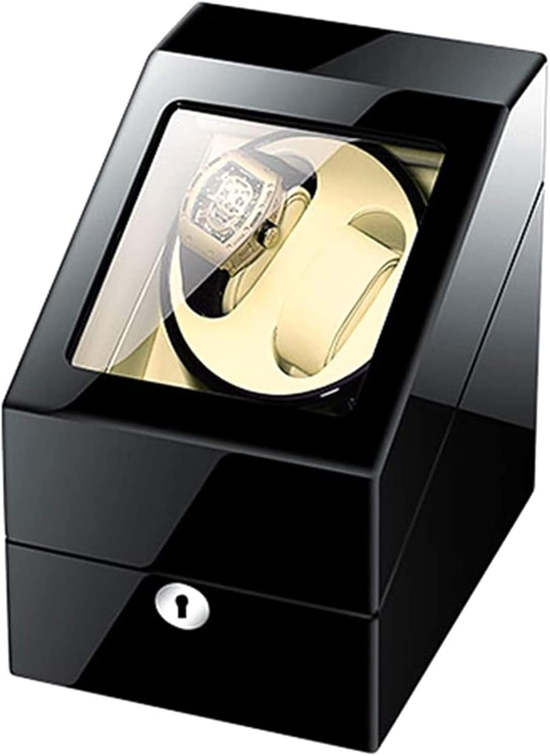 Watch Winders Box Watch Winder Box 2+3 Automatic Watch Winder with Key Quiet Motor Dual Power 4 Rotation Mode Accessories Display Box(White)