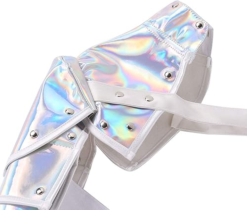 Miniatura 5 de YiZYiF - Armaduras góticas de hombro steampunk PU metal remaches brazo armadura brazalete cuerpo pecho arnés Cosplay traje accesorio