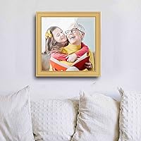 Vista 3 de Marco de fotos de madera real dorada de 5 x 5 pulgadas de ancho de 1.25 pulgadas Profundidad del marco interior de 0.75 pulgadas Fremont Gold