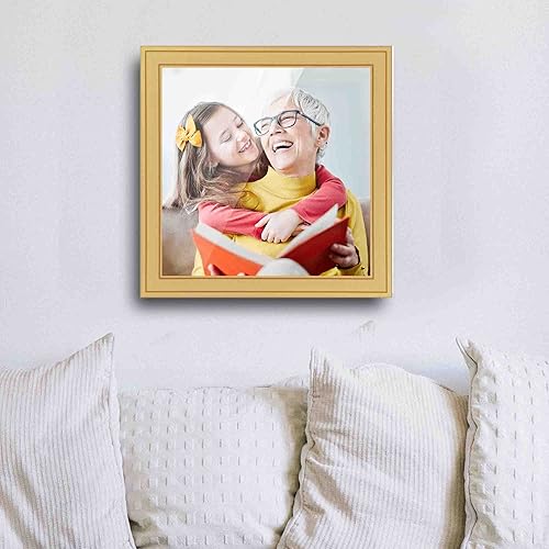 Miniatura 3 de Marco de fotos de madera real dorada de 19 x 19 pulgadas de ancho de 1.25 pulgadas  Profundidad del marco interior de 0.75 pulgadas  Fremont Gold