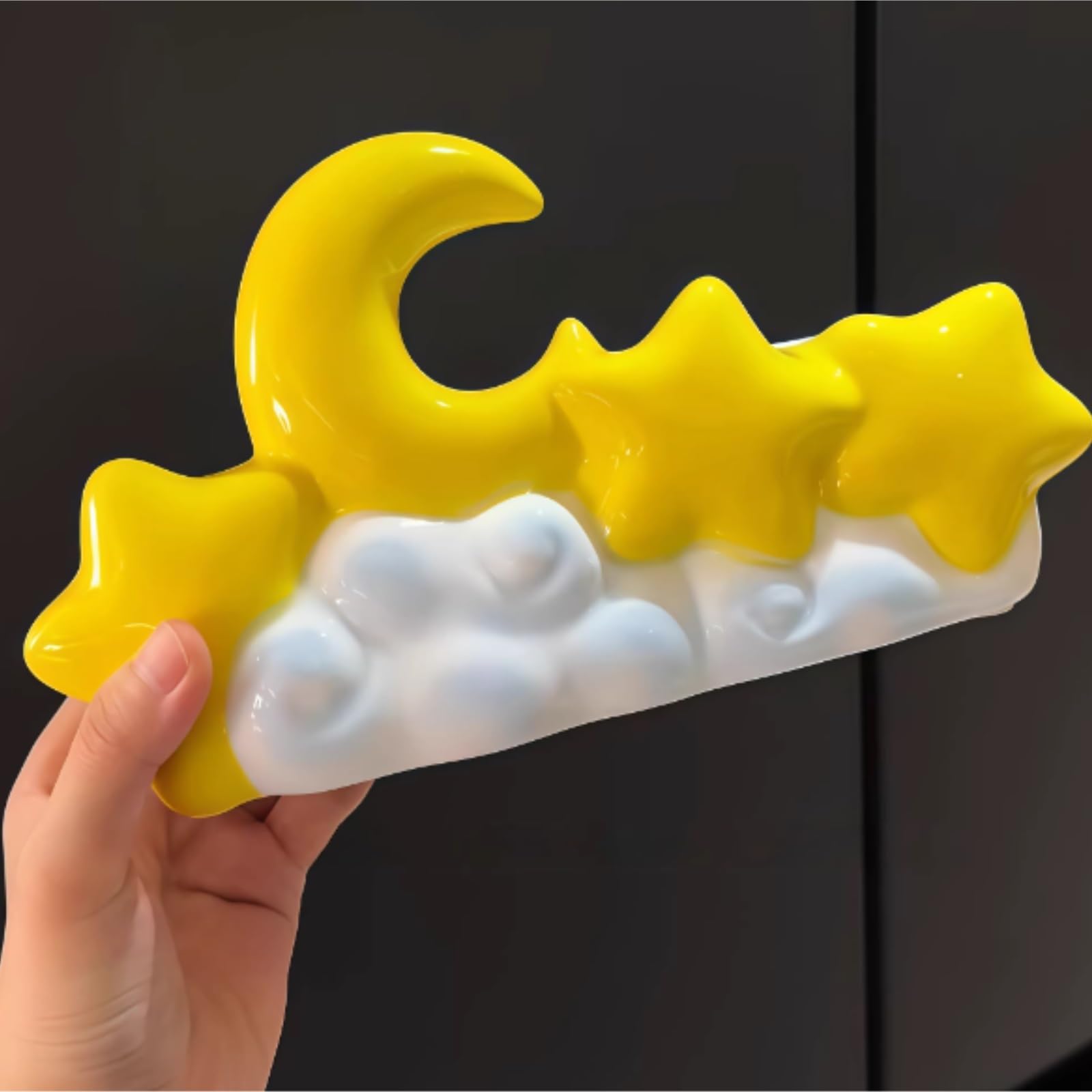 Porta Cepillo Dientes Baño Soporte For Cepillo De Dientes Luna Estrellas Y Nubes Cerámica For Encimeras Tocador Baño Hogar Y Cocina