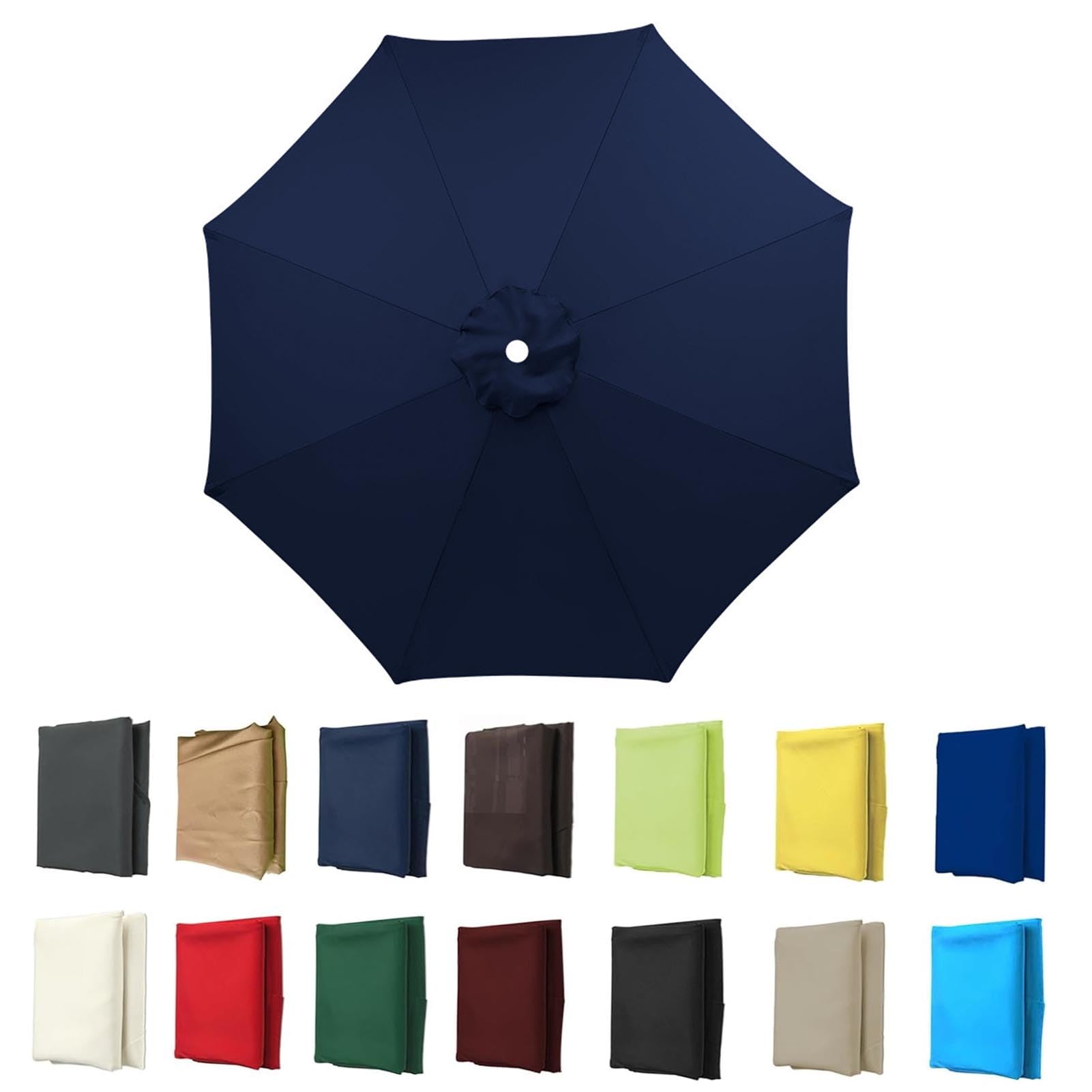 2m-3.5m Replacement Parasol Canopy, Umbrella Replacement Fabric, UPF 50+ Garden Parasol Replacement Canopy, Outdoor Replacement Fabric, 6/8 Rib for Garden Umbrella (Navy blue,6ribs:2.7m/8.8ft)