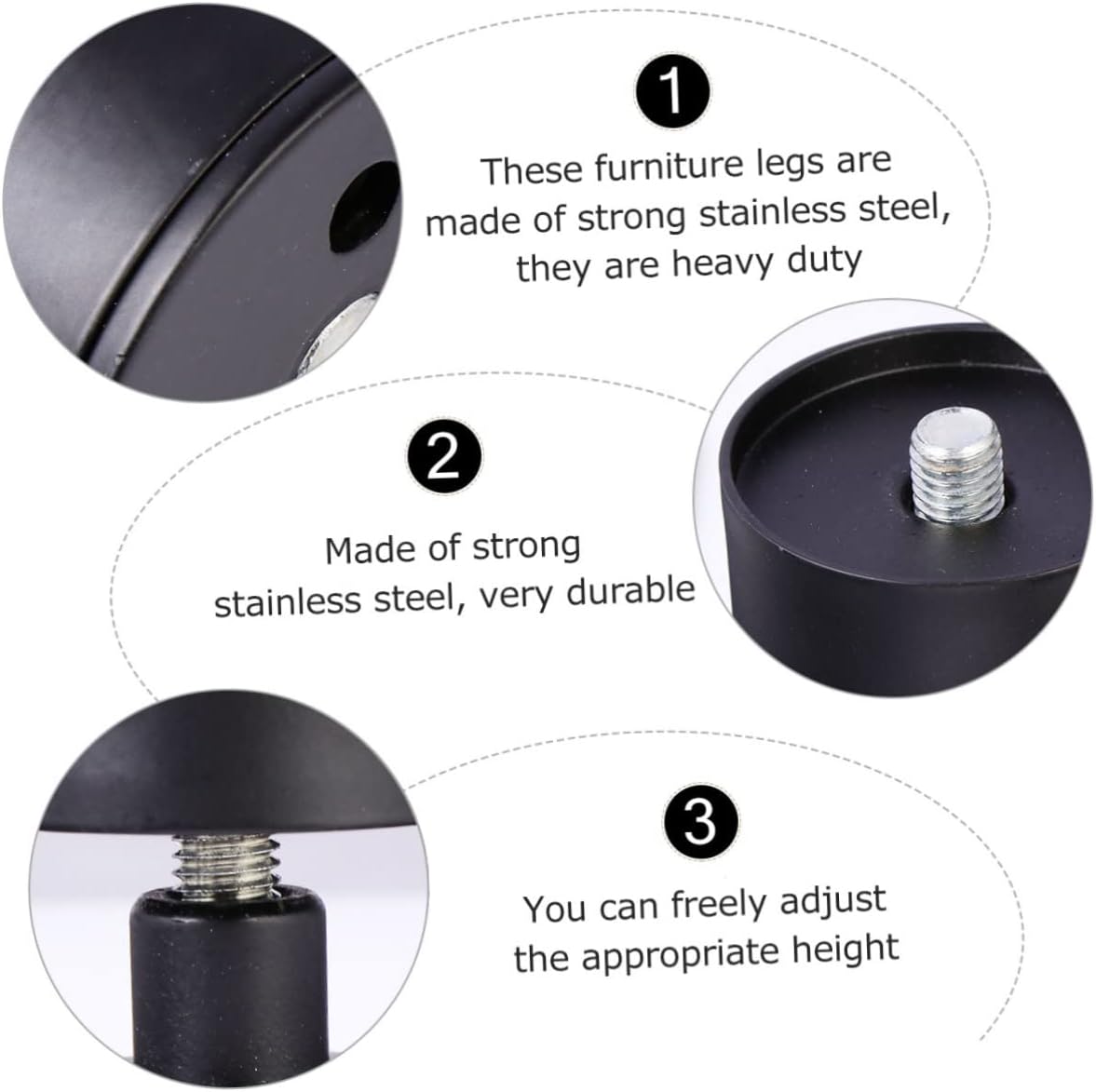 4pcs Bed Frame Legs Replacement Stainless Steel Sofa Risers Heavy Duty Compatible Modern Furniture