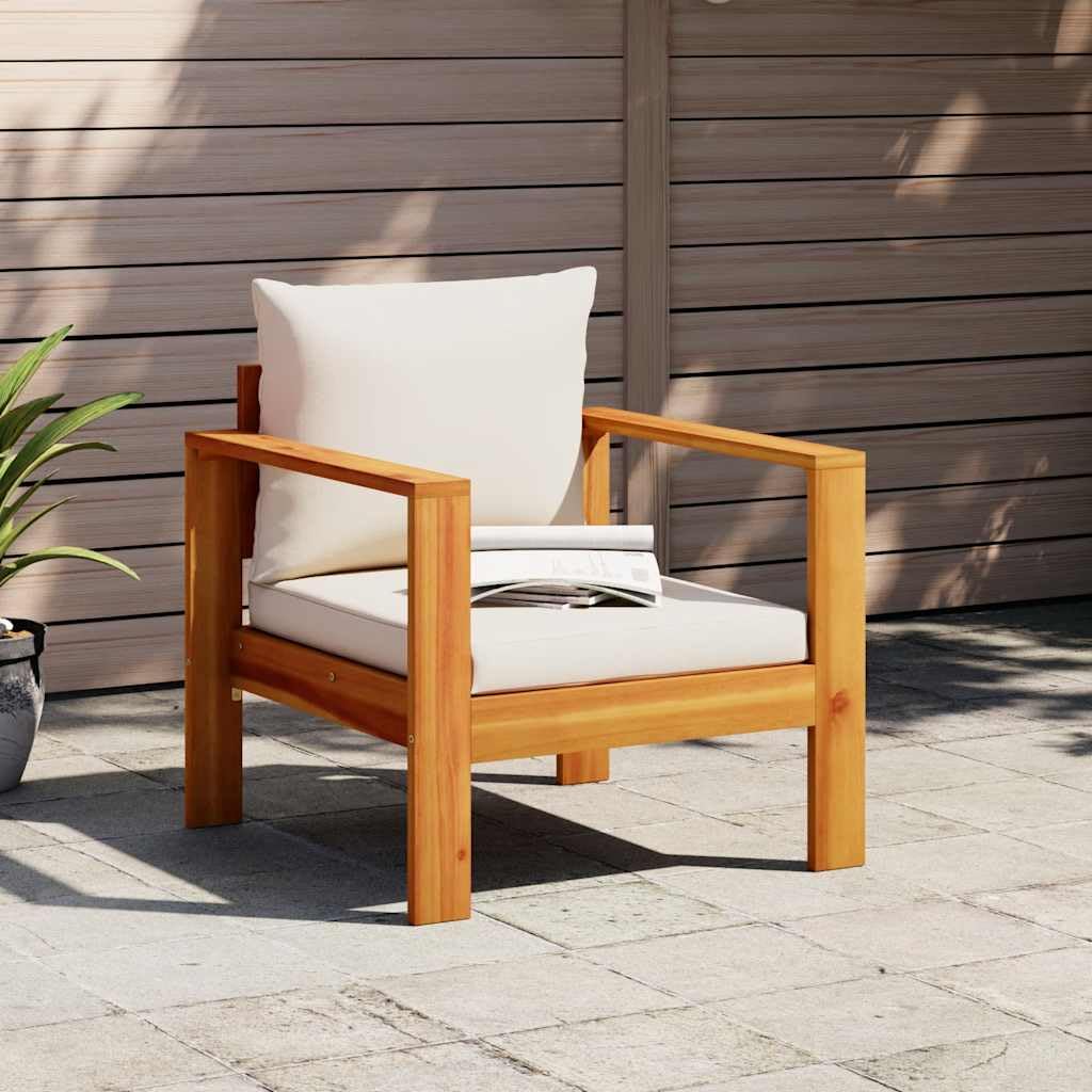 vidaXL Gartensessel, Gartenstuhl mit Kissen, Loungesessel für Garten Terrasse, Relaxsessel Stuhl Sessel Holzstuhl, Massivholz Akazie