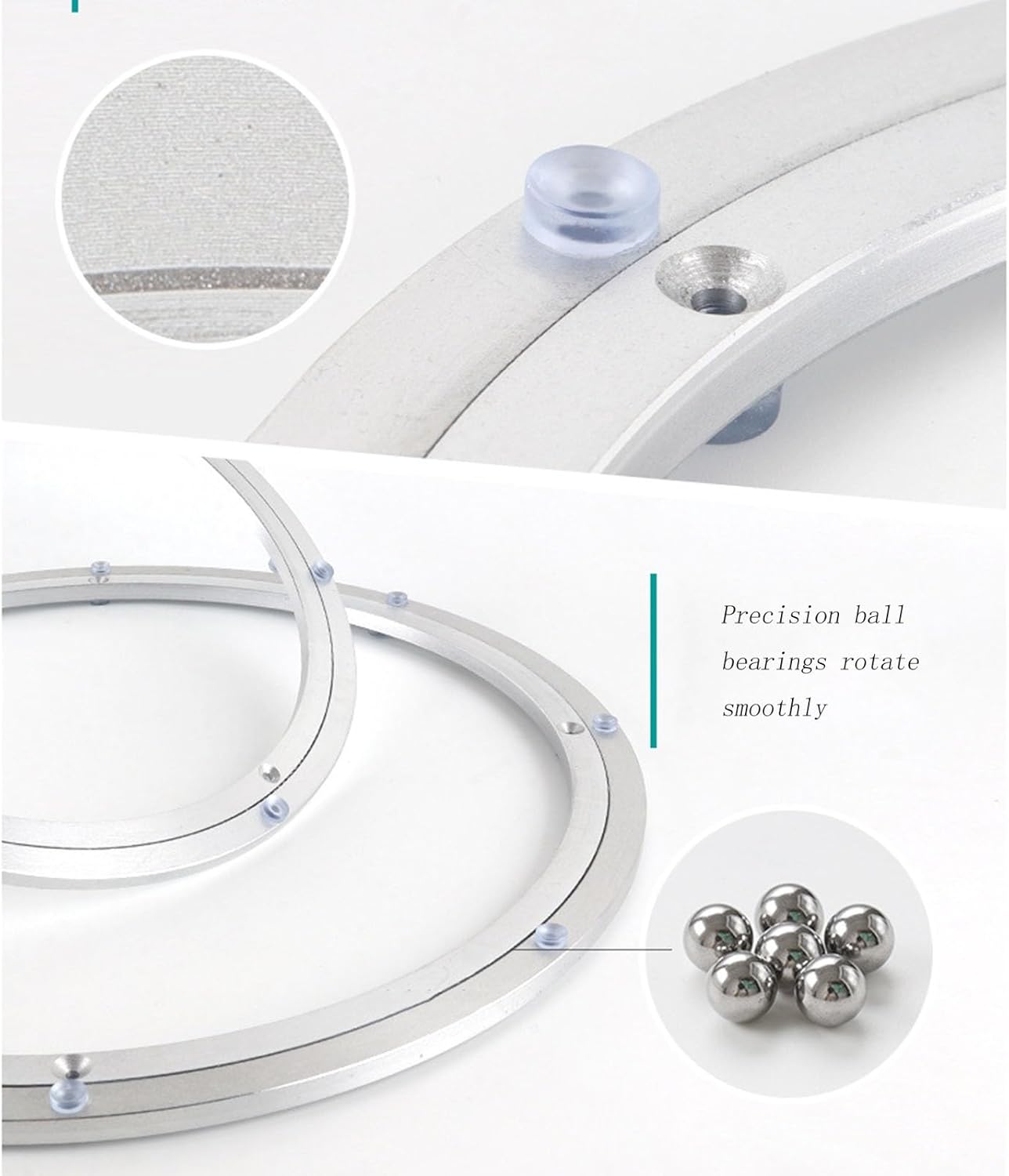 Turntable base bearing, thickened and durable aluminum alloy, suitable for 250-390mm smooth-spinning bases.(300mm)