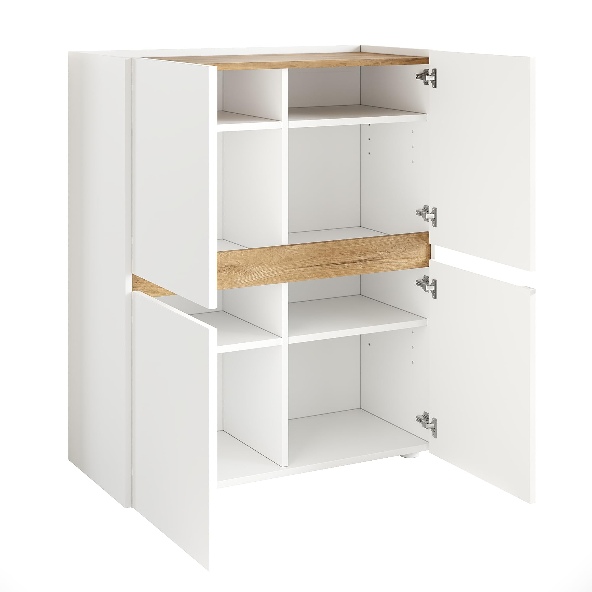 Armadietto alto, 90 x 40 x 110 cm, ripiani regolabili, credenza, armadietto moderno, cassettiera, armadio alto