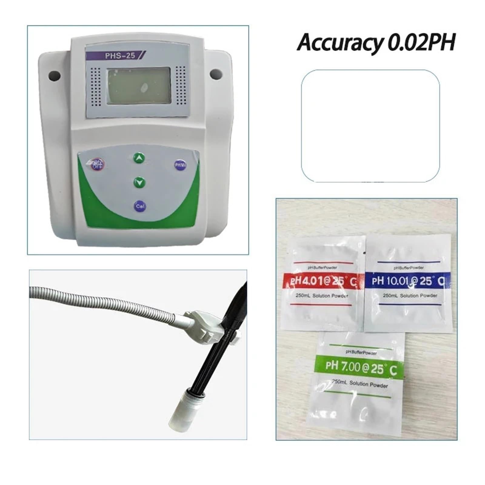 pH-Messgerät, 3-in-1 Digitaler Wassertester für pH- und mV-Messung, Genauigkeit 0,01 pH, Temperaturkompensiert, Empfindliches Analysegerät