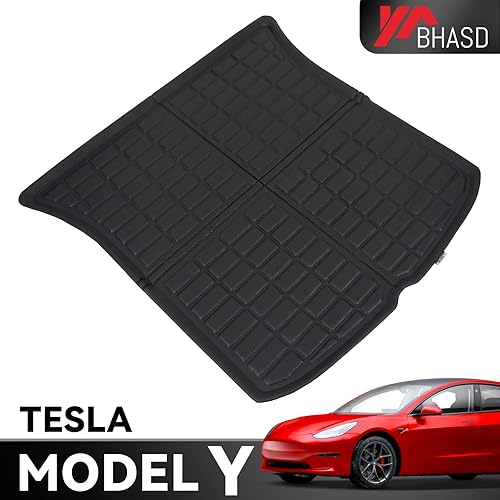Miniatura 3 de BHASD Tesla Model Y - Tapetes de 5 plazas 2021 2022 3D 4 juegos de forros modelo Y con tapetes de piso para maletero